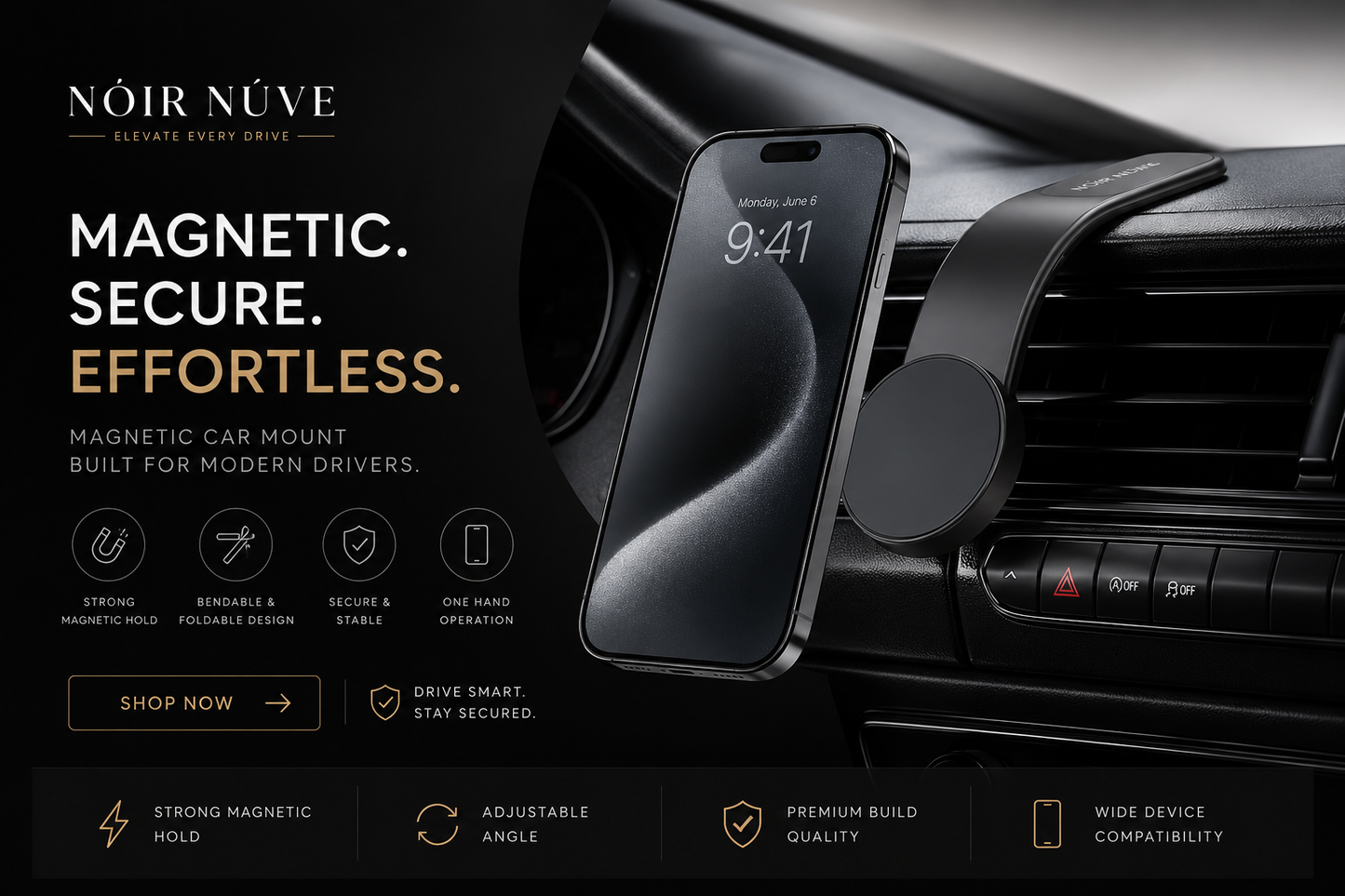DriveCharge | Magnetic Wireless Car Charger